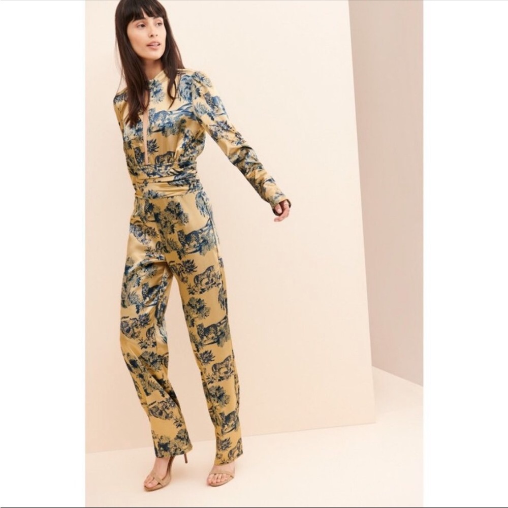 ELLEJAY Ashley animal print gold jumpsuit